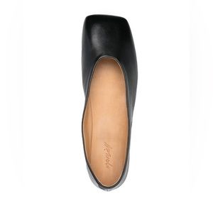 Black square toe ballerina shoes flats